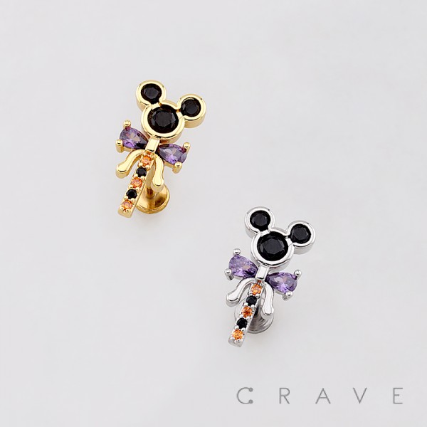 HALLOWEEN LOLLIPOP STICK CANDY TREAT 316L SURGICAL STEEL THREADLESS PUSH-PIN LABRET SET HALLOWEEN LOLLIPOP STICK CANDY TREAT 316L SURGICAL STEEL THREADLESS PUSH-PIN LABRET SET